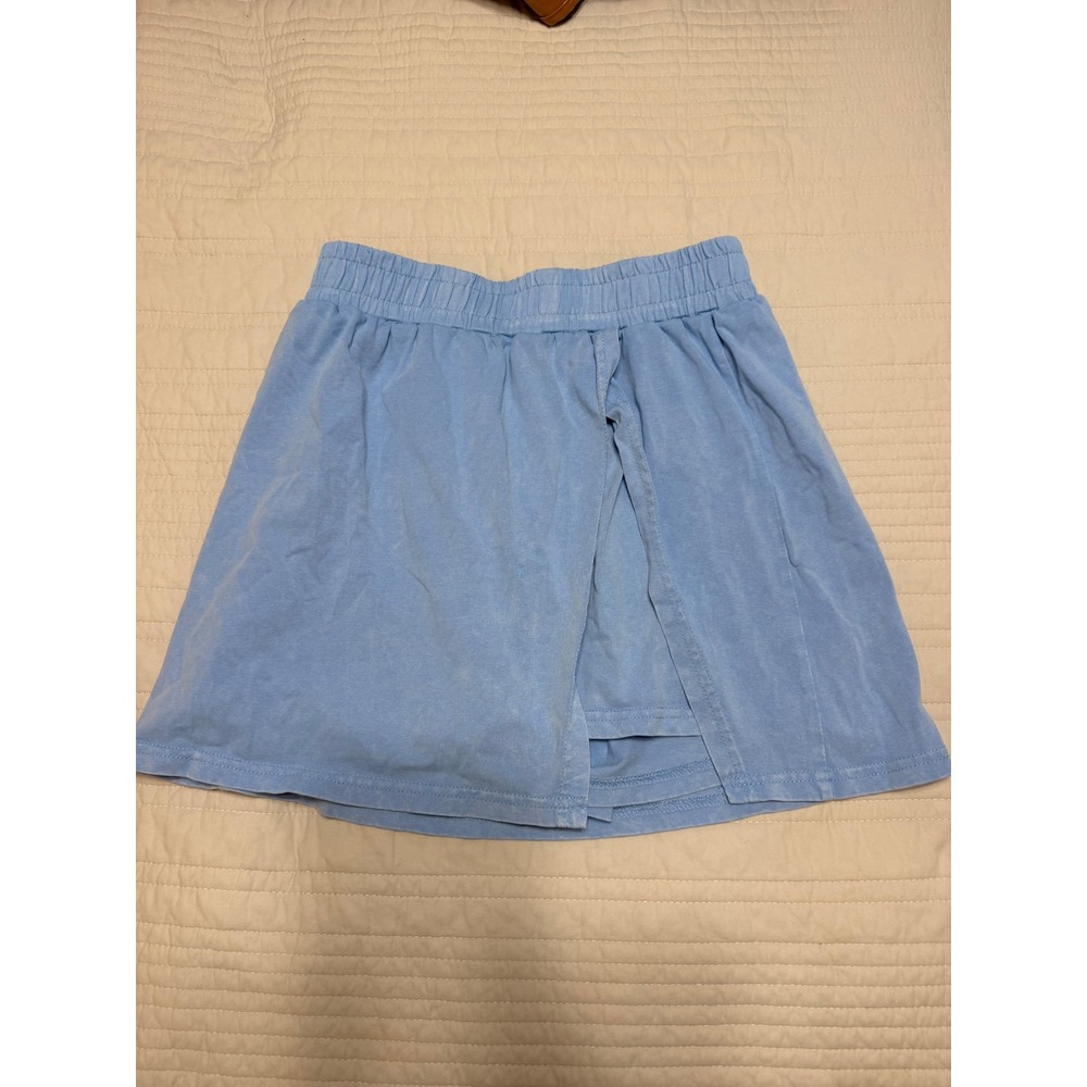 Unbranded Skort Women Small Blue Y2K Wrap Front Elastic Waist Cotton Jersey